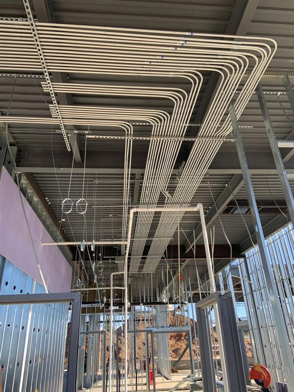 Commercial conduit installed by Forged Electric in Gillette, Wyoming